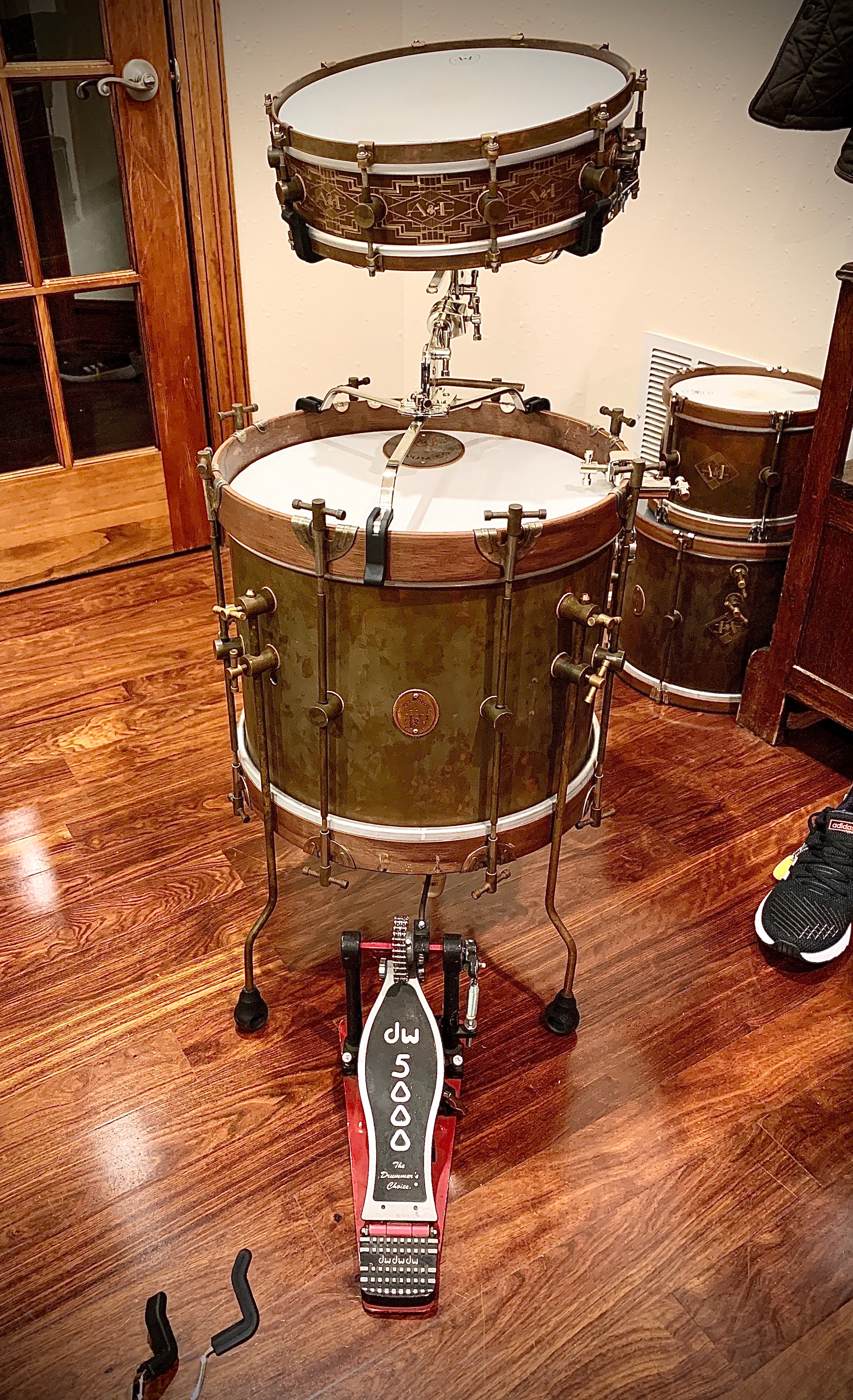 cocktail bass drum pedal Nickel Cocktail Basket & Kick Pedal Clamp – A&F Drum Co